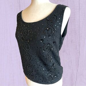 Vintage 60s 70s Miss Sun Valley wool sequined camisole